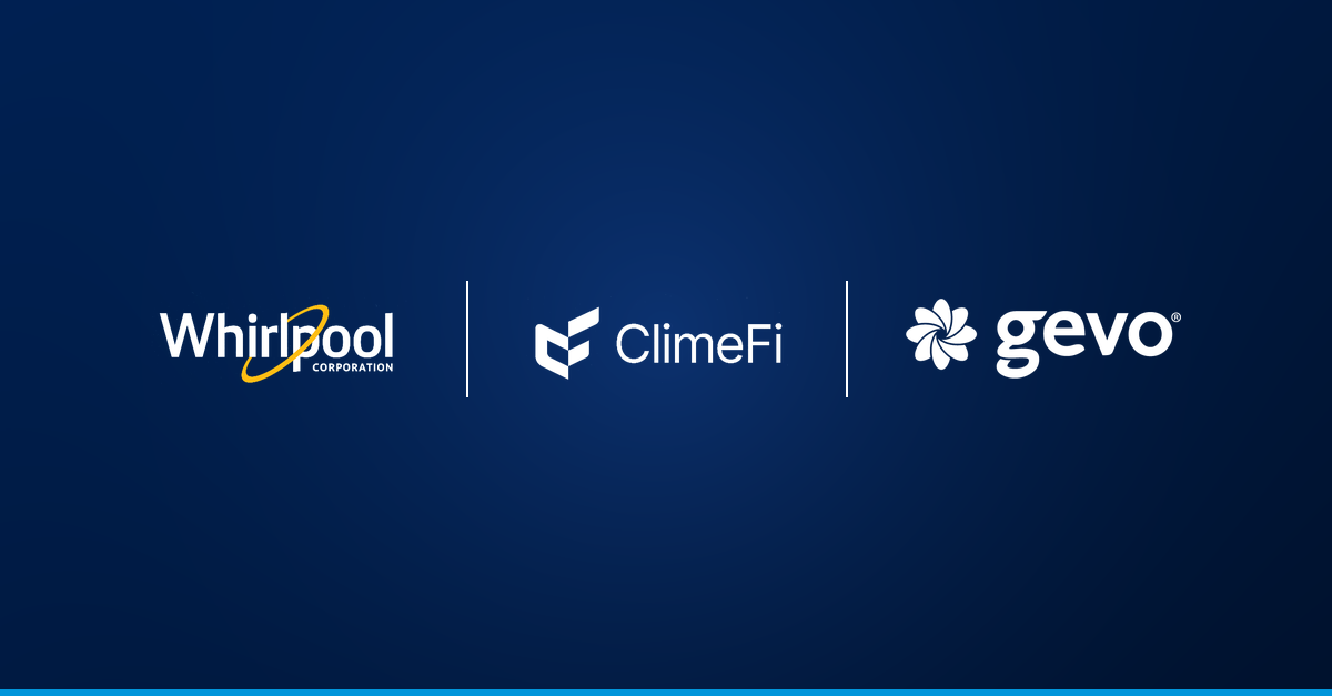 Gevo ClimeFi Whirlpool logo lockup